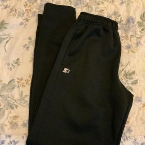 Starter Small Petite Black Sweats with Side Zippers and 2 Side pockets